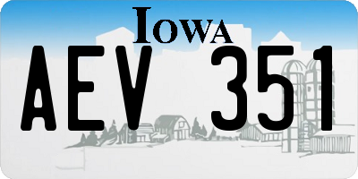 IA license plate AEV351
