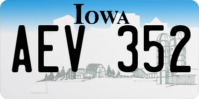 IA license plate AEV352