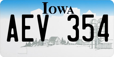 IA license plate AEV354