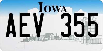 IA license plate AEV355