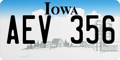 IA license plate AEV356