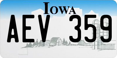 IA license plate AEV359