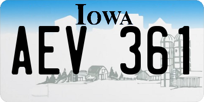 IA license plate AEV361