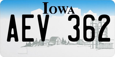 IA license plate AEV362