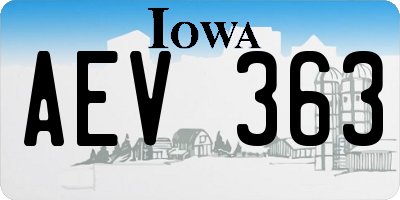 IA license plate AEV363