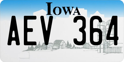 IA license plate AEV364
