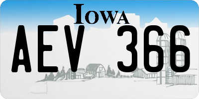 IA license plate AEV366