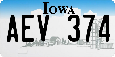 IA license plate AEV374