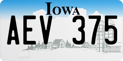 IA license plate AEV375