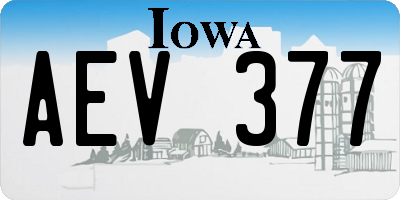 IA license plate AEV377