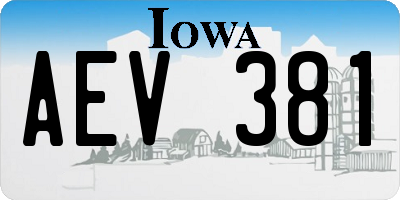 IA license plate AEV381