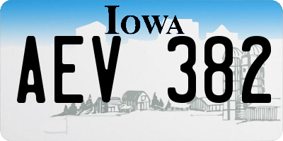 IA license plate AEV382