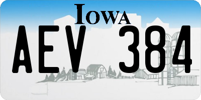 IA license plate AEV384