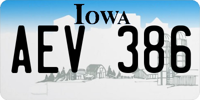 IA license plate AEV386