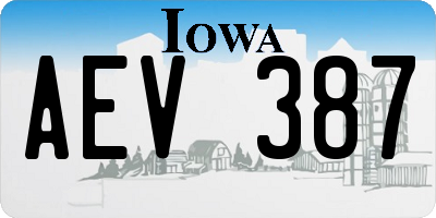 IA license plate AEV387