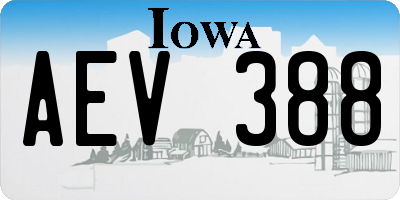 IA license plate AEV388