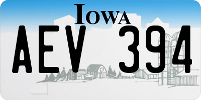 IA license plate AEV394