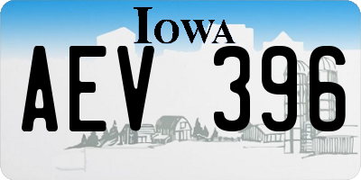 IA license plate AEV396