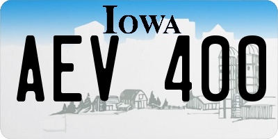 IA license plate AEV400