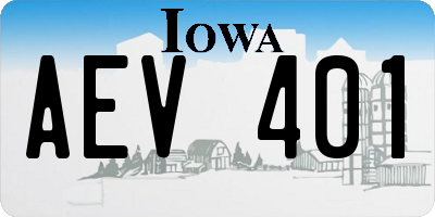 IA license plate AEV401