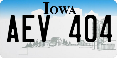 IA license plate AEV404