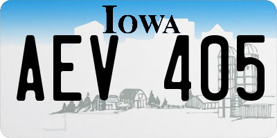 IA license plate AEV405