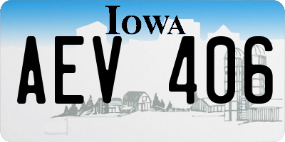 IA license plate AEV406