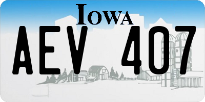 IA license plate AEV407
