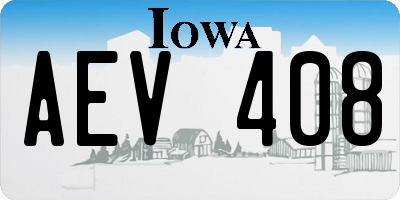 IA license plate AEV408