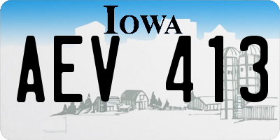 IA license plate AEV413
