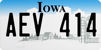 IA license plate AEV414