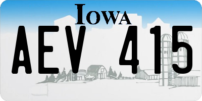 IA license plate AEV415
