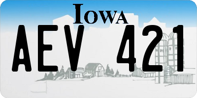 IA license plate AEV421