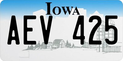 IA license plate AEV425