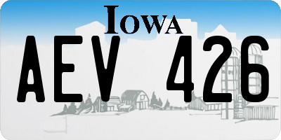 IA license plate AEV426