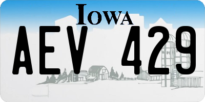 IA license plate AEV429