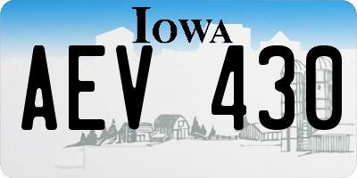 IA license plate AEV430