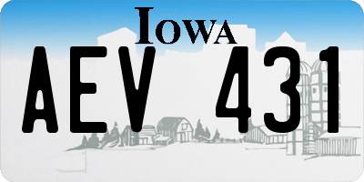 IA license plate AEV431