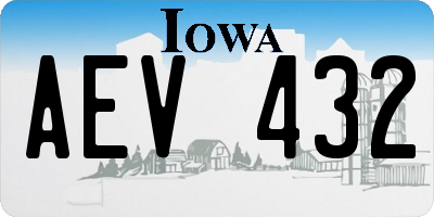 IA license plate AEV432