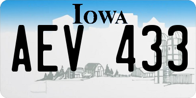IA license plate AEV433