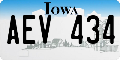 IA license plate AEV434