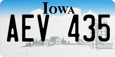 IA license plate AEV435