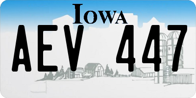 IA license plate AEV447