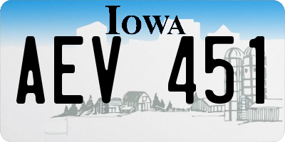 IA license plate AEV451