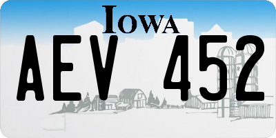 IA license plate AEV452