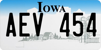 IA license plate AEV454
