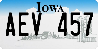 IA license plate AEV457