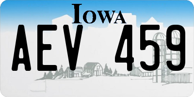 IA license plate AEV459