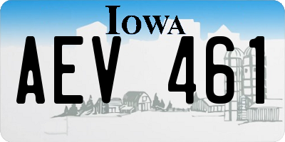 IA license plate AEV461