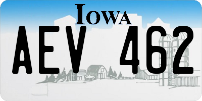 IA license plate AEV462